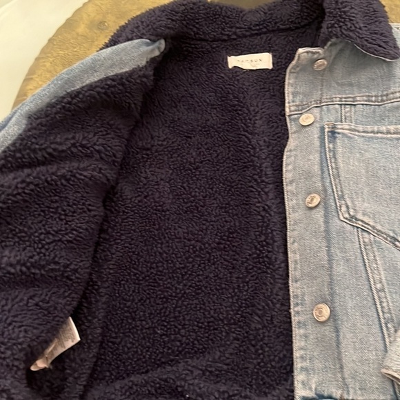 PACSUN denim jean blue Sherpa lined jacket size S - Picture 8 of 9